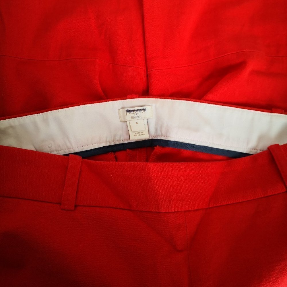 J. Crew Cotton Cropped Pant Scarlet Red Size 6 - Picture 3 of 4